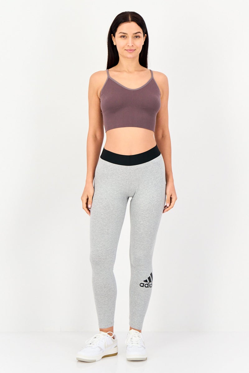 Adidas سراويل ليغينغ رياضية للنساء، رمادي - Image 3